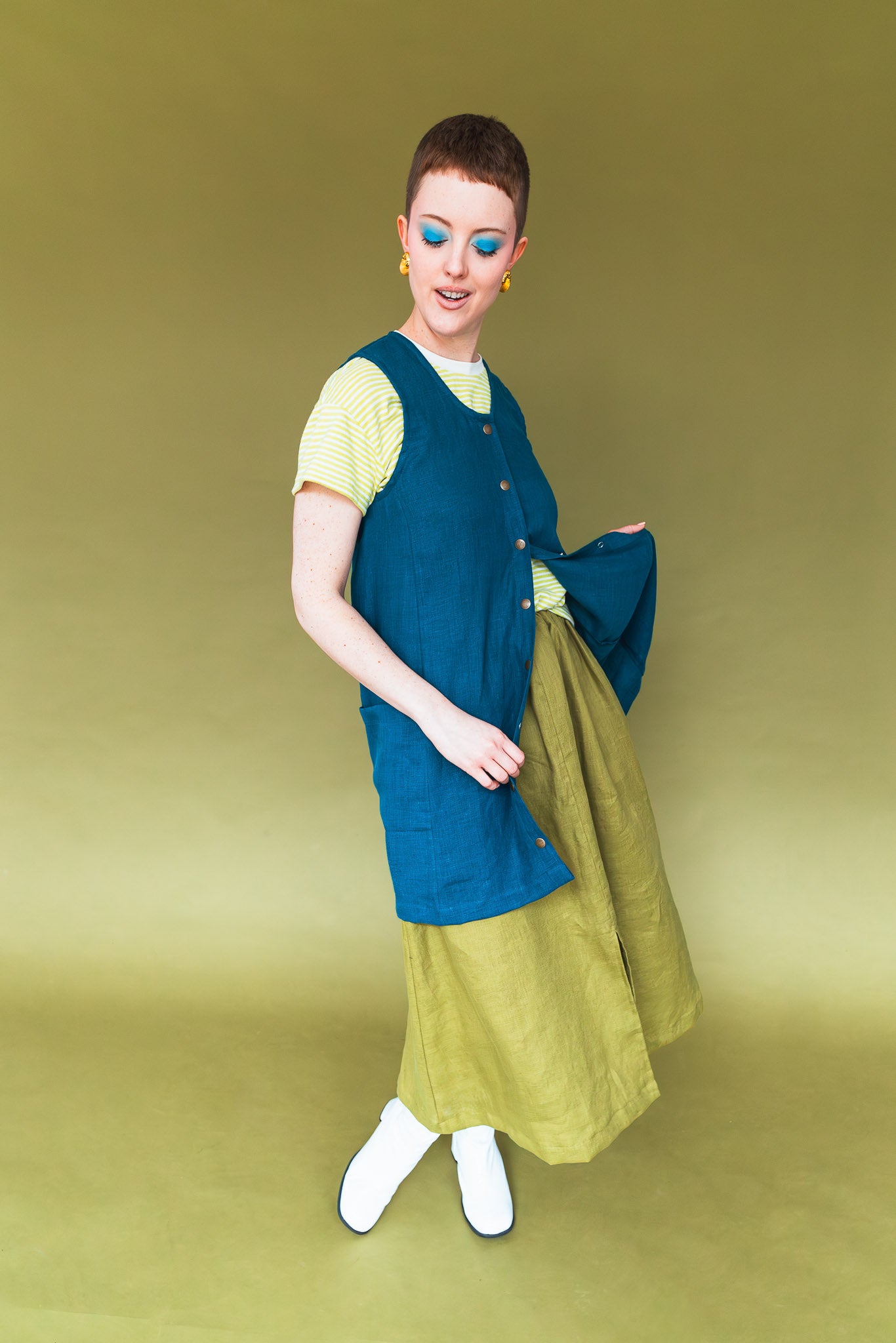 Snap Smock in Peacock